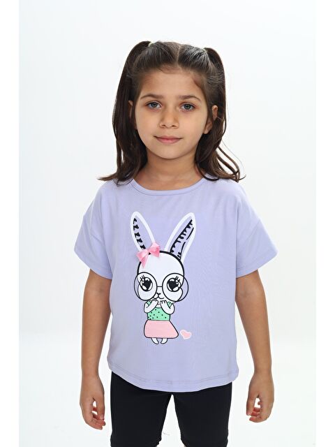 Toontoykids Kız Çocuk Tavşan Baskılı Tişört