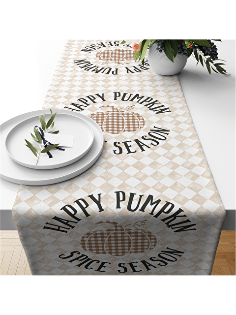 Evmila Sonbahar Temalı Kadife 40x140 Runner - S000285811-23173