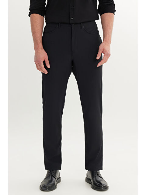 Altınyıldız Classics Erkek Siyah Slim Fit Dar Kesim Cepli Esnek Takım Elbise Pantolonu - S000402884-19351