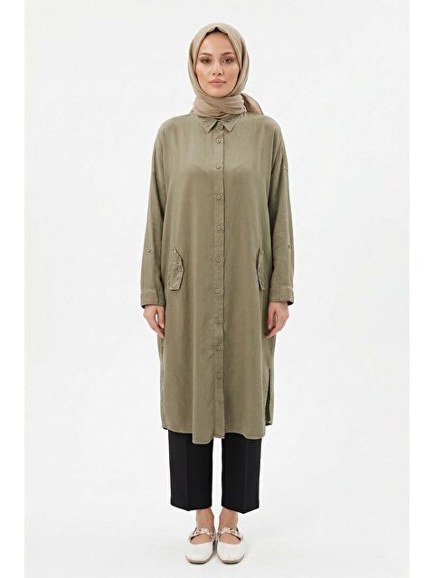 Remsa Lyocell Gömlek Uzun Tunik 7509 Haki