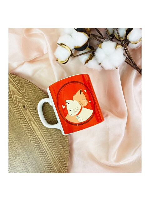 Bam Hediyelik Eşya Sevimli Aşık Kediler Tasarımlı Kupa Bardak - S000290405-23173