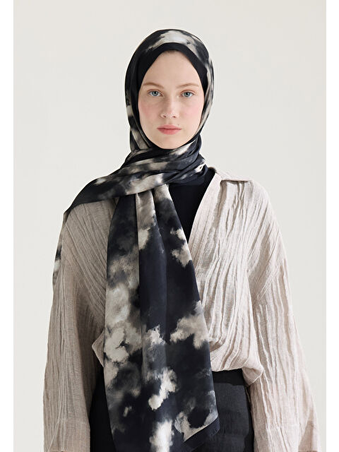 Fresh Scarfs Lola Floş Viskon Şal Siyah - S000426917-19351