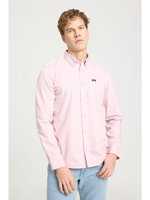 Wrangler Regular Fit Normal Kesim %100 Pamuk Pembe Gömlek - S000470078-20024