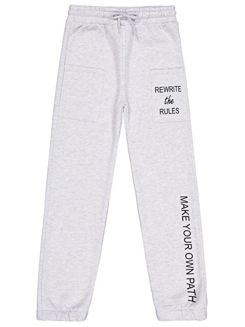 Civil Girls Cepli Yazı Baskılı 10-13 Yaş Eşofman Altı - Gri 12-13 Yaş - S000466586-20600