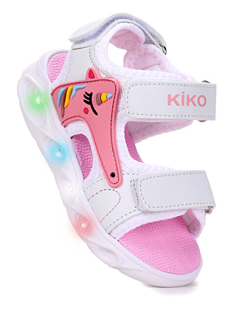 Kiko Kids Günlük Işıklı Cırtlı Kız Bebek Sandalet Ayakkabı - S000393008-37242
