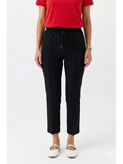 Remsa Sentez Yandan Cepli Nervür Dikiş Detay Pantolon 153 Siyah