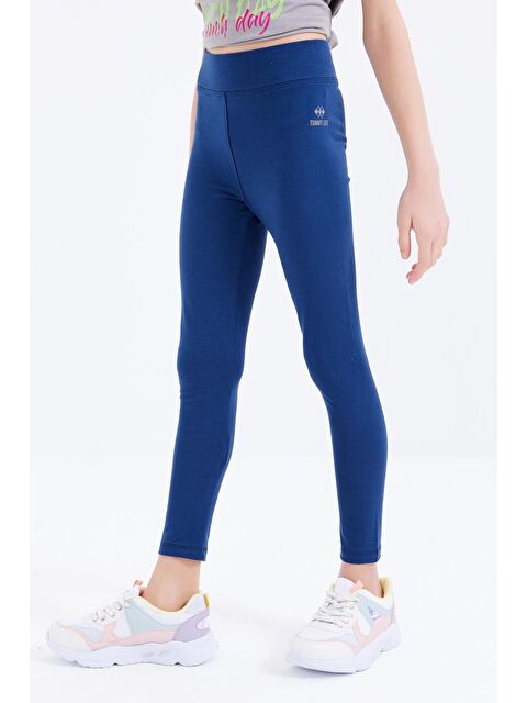 Tommylife İndigo Yüksek Bel Dar Paça Kız Çocuk Tayt  - 75047 - S000232375-23093