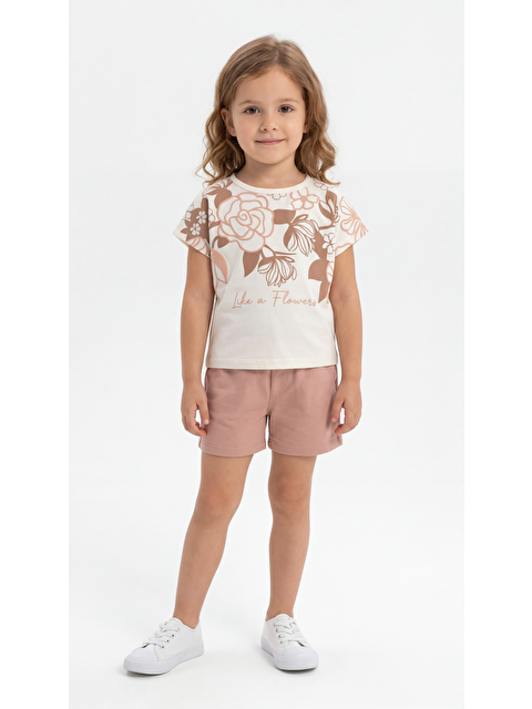 Mışıl Kids Çiçek Kabartma Baskılı Penye Kız Çocuk Alt Üst Takım