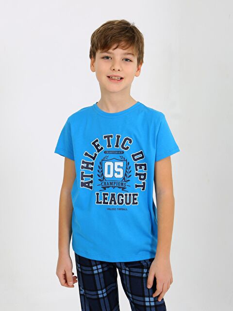 Vitmo Erkek Çocuk Kısa Kollu %100 Pamuklu Pijama Takımı League - S000388291-20055