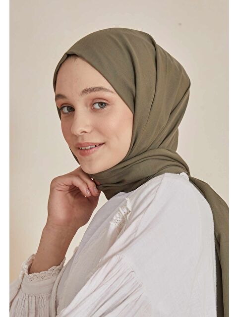 Fresh Scarfs İnce Pamuk Vual Şal Askeri Haki - S000420394-248
