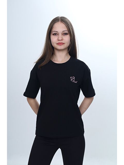 Toontoykids Kız Çocuk Baskılı Bisiklet Yaka Kısa Kollu Tişört 24970