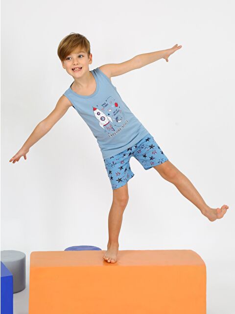 Vitmo Erkek Çocuk Askılı %100 Pamuklu Give Me Pijama Takımı - S000388324-17234