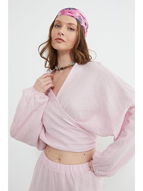 Fullamoda Önü Bağlamalı Yarasa Kol Bluz - S000529317-20024