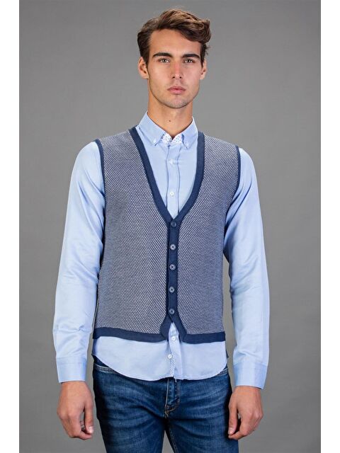 TUDORS Erkek İndigo Yelek