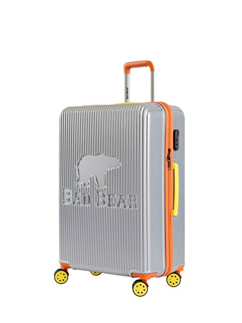 Bad Bear Logo Gri Büyük Boy Tekerlekli ABS Valiz 95 Lt. - S000247429-20600
