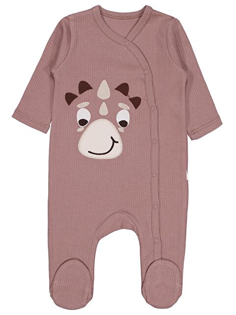 Civil Baby Dinozor Nakışlı 1-9 Ay Tulum - Kahve 9-12 Ay - S000494721-19413