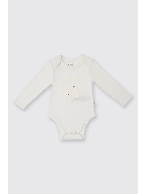 Panço Kız Bebek Uzun Kollu Ekru Body - S000515090-19965