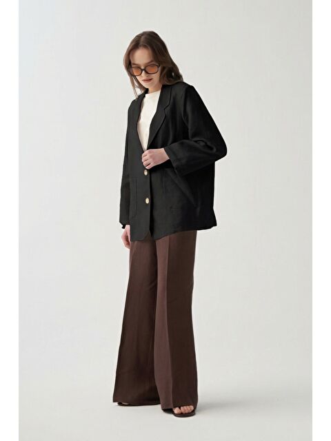 ALLDAY Siyah-Keten Blazer Ceket
