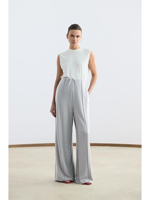 Kadriye Baştürk Modal Cupra Pantolon Gri Melanj