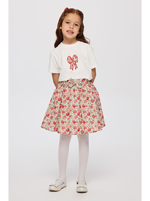 Panço Liberty Kumaş Çiçek Desenli Kız Çocuk Etek - S000510568-20045