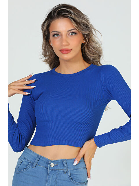 Gülseli Kadın Bisiklet Yaka Kaşkorse Crop Body Bluz - S000300454-23710