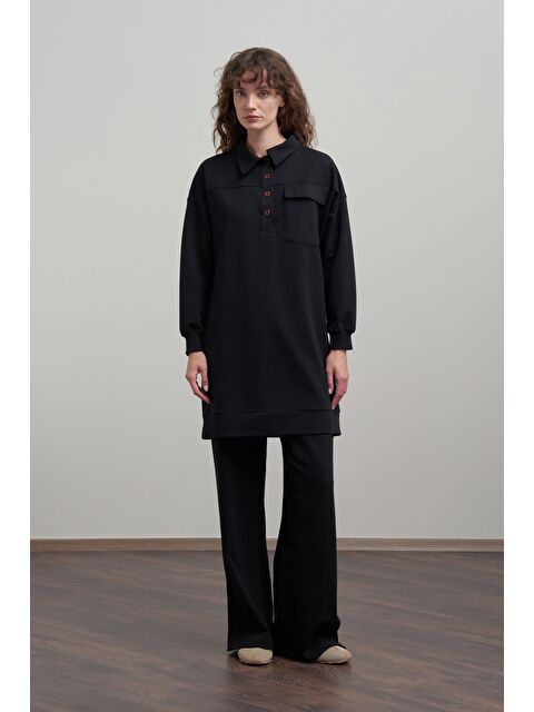 ALLDAY Siyah-Pamuklu Cep Detaylı Tunik - S000505476-19351