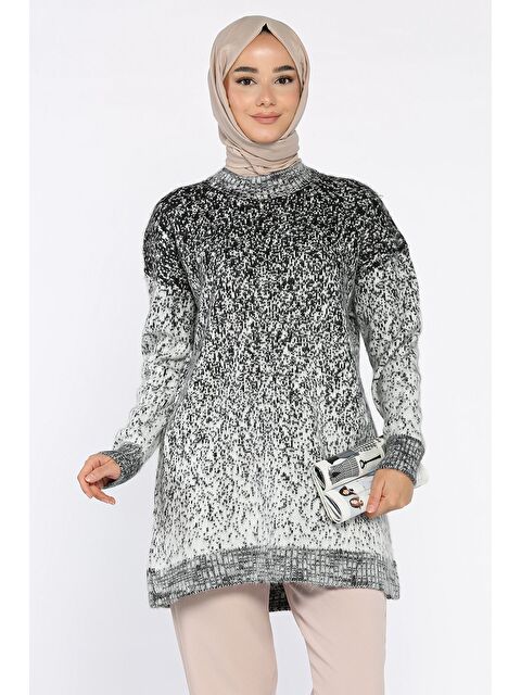 Julude Bisiklet Yaka Çift Renkli Tesettür Triko Tunik (s-m-l-xl Beden Uyumludur.) - S000470368-19351