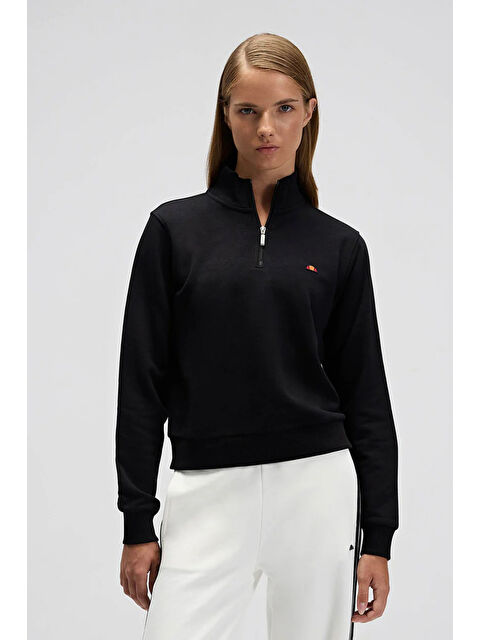 Ellesse Pamuklu Regular Fit Yarım Fermuarlı Dik Yaka Kadın Sweat EF557-BK - S000531200-19351