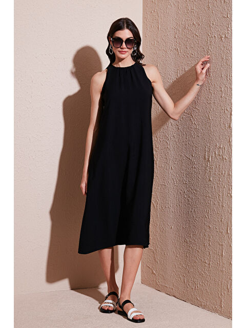 Lela Regular Fit Halter Yaka Midi Boy Kadın Elbise 67810049 - S000358163-19351