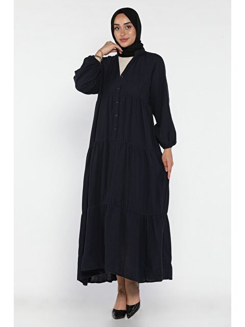 Julude Ön Düğmeli Mevsimlik Tesettür Elbise - S000470399-21164