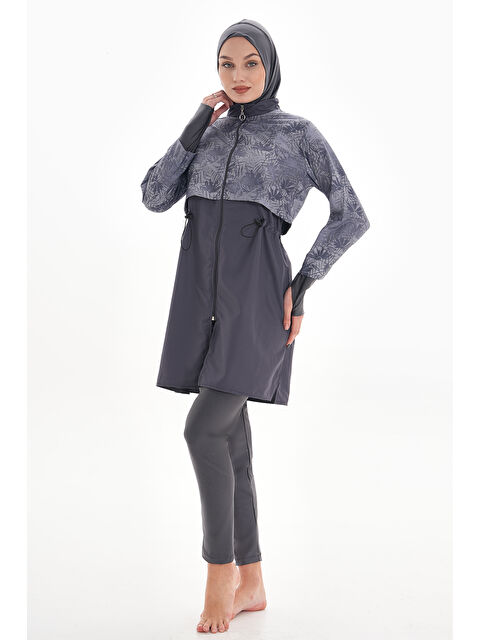 Remsa Tam Kapalı Tesettür Mayo 2322 Pera Düz Gri - S000358464-1174