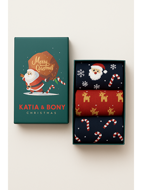 Katia And Bony Çocuk 3'Lü Yılbaşı Kutulu Soket Çorap - S000481269-37349