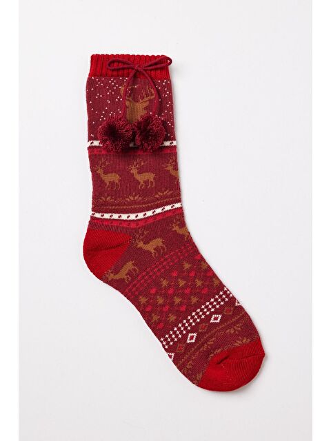 Katia And Bony Çocuk Ponponlu Yılbaşı Havlu Soket Çorap Kırmızı - S000481270-20045