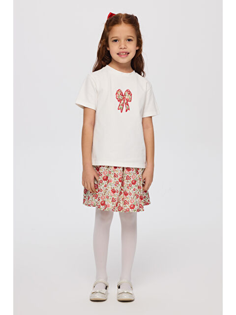 Panço Liberty Kumaş Nakışlı Kız Çocuk Tişört - S000510571-19965