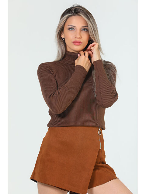 Gülseli Kadın Tam Balıkçı Yaka Elastanlı Triko Bluz - S000300460-19413