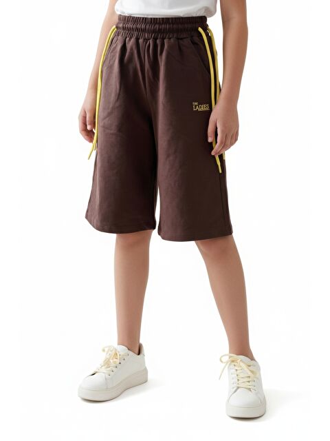 Toontoykids Kız Çocuk Bol Paça Beli Lastikli Nakışlı Kapri & Bağlamalı 25001