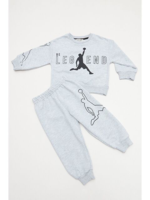 Fullamoda Yazı Ve Basketbolcu Baskılı Erkek Çocuk 2 Li Takım - S000436533-20600