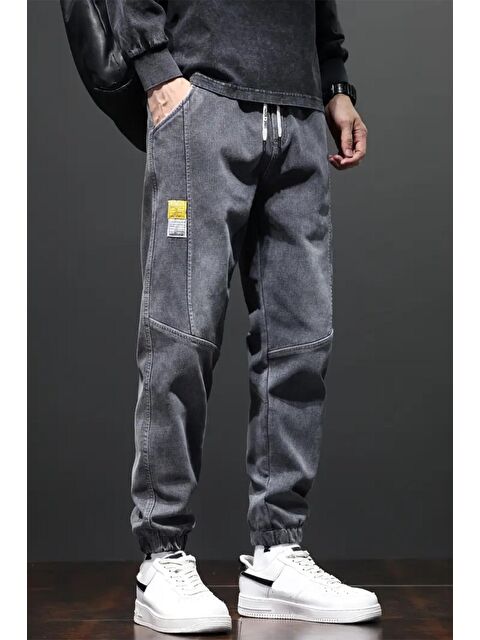 Oksit Reax Joss Beli ve Paçası Lastikli İpli Jogger Kesim Erkek Jean Pantolon - S000362757-33408