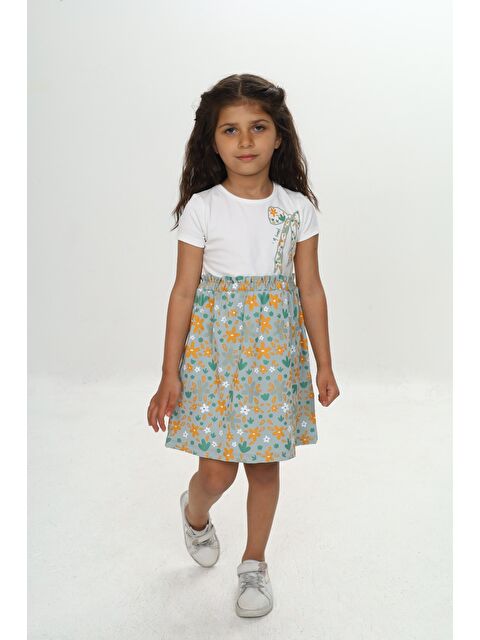Toontoykids Kız Çocuk Renkli Çiçek Baskılı Elbise - S000393430-18194