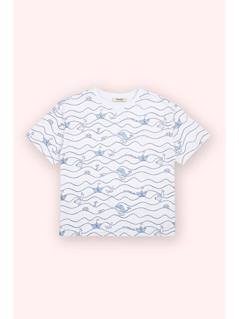 Panço Erkek Çocuk Baskılı T-Shirt Beyaz - S000393774-20063