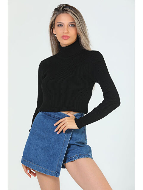 Gülseli Kadın Tam Balıkçı Yaka Elastanlı Triko Bluz - S000300460-19351