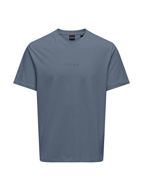 Only&Sons Onslevi %100 Pamuk Relaxed Fit Bisiklet Yaka Logolu Erkek Tişört 22028147