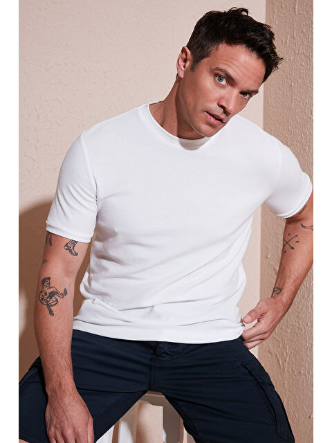 Buratti Pamuklu Bisiklet Yaka Basic Erkek Tişört 5902387 - S000001468-19965