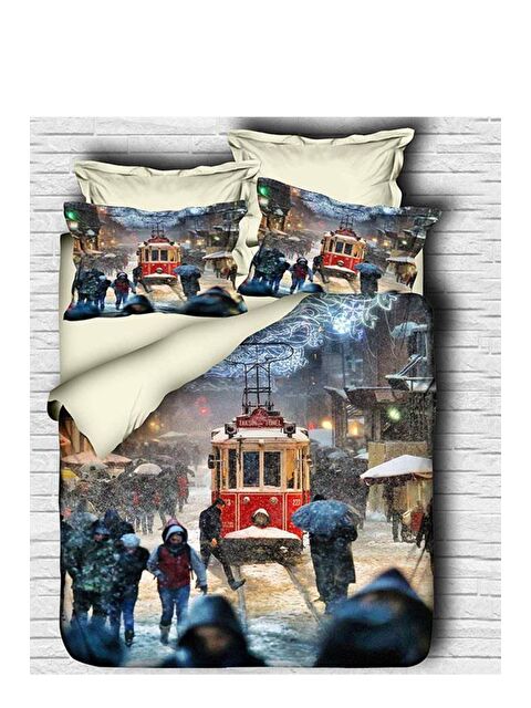 Çeyiz Diyarı Best Class Dijital Baskılı 3d Çift Kişilik Nevresim Takımı Streetcar - S000493130-23173