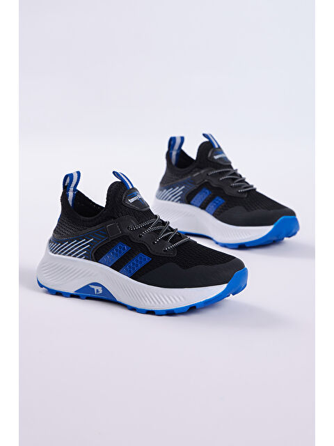 TONNY BLACK Çocuk Unisex Siyah Sax Rahat Kalıp Nefes Alabilen Kumaş Bağcıklı Sneaker - S000051444-37445