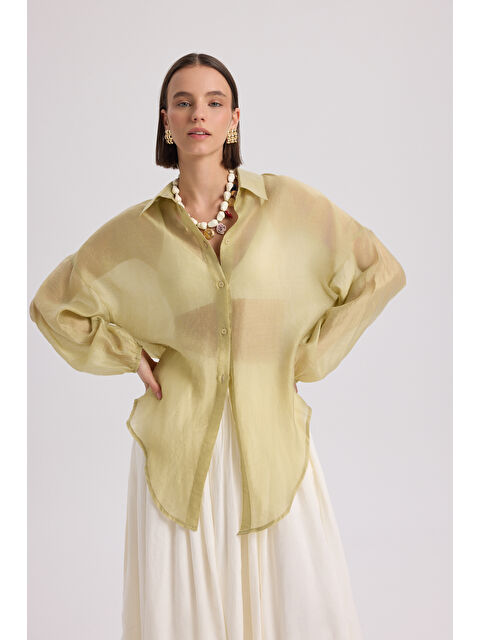 Bohemai Lyra Oversize Yeşil Gömlek