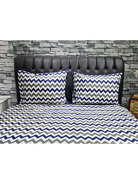 Çeyiz Diyarı Zigzag Çift Kişilik Nevresim Takımı Lacivert - S000493148-21164