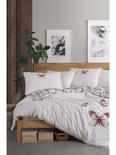 Çeyiz Diyarı Papilion 6 Parça %100 Pamuk Çift Kişilik Nevresim Takımı - S000493158-23173