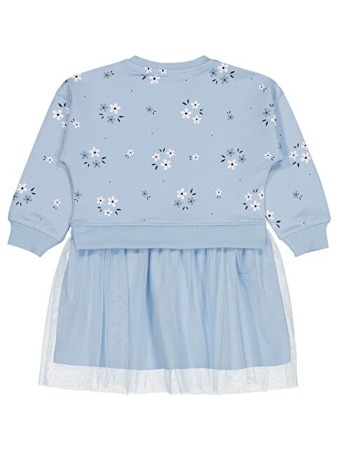 Civil Girls Çiçek Baskılı 2-5 Yaş Elbise - Mavi 5-6 Yaş - S000494726-17234