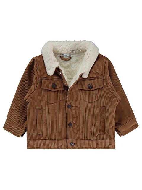 Civil Boys İçi Polarlı Düğmeli Kadife 2-5 Yaş Ceket - Kahve 5-6 Yaş - S000494727-19413